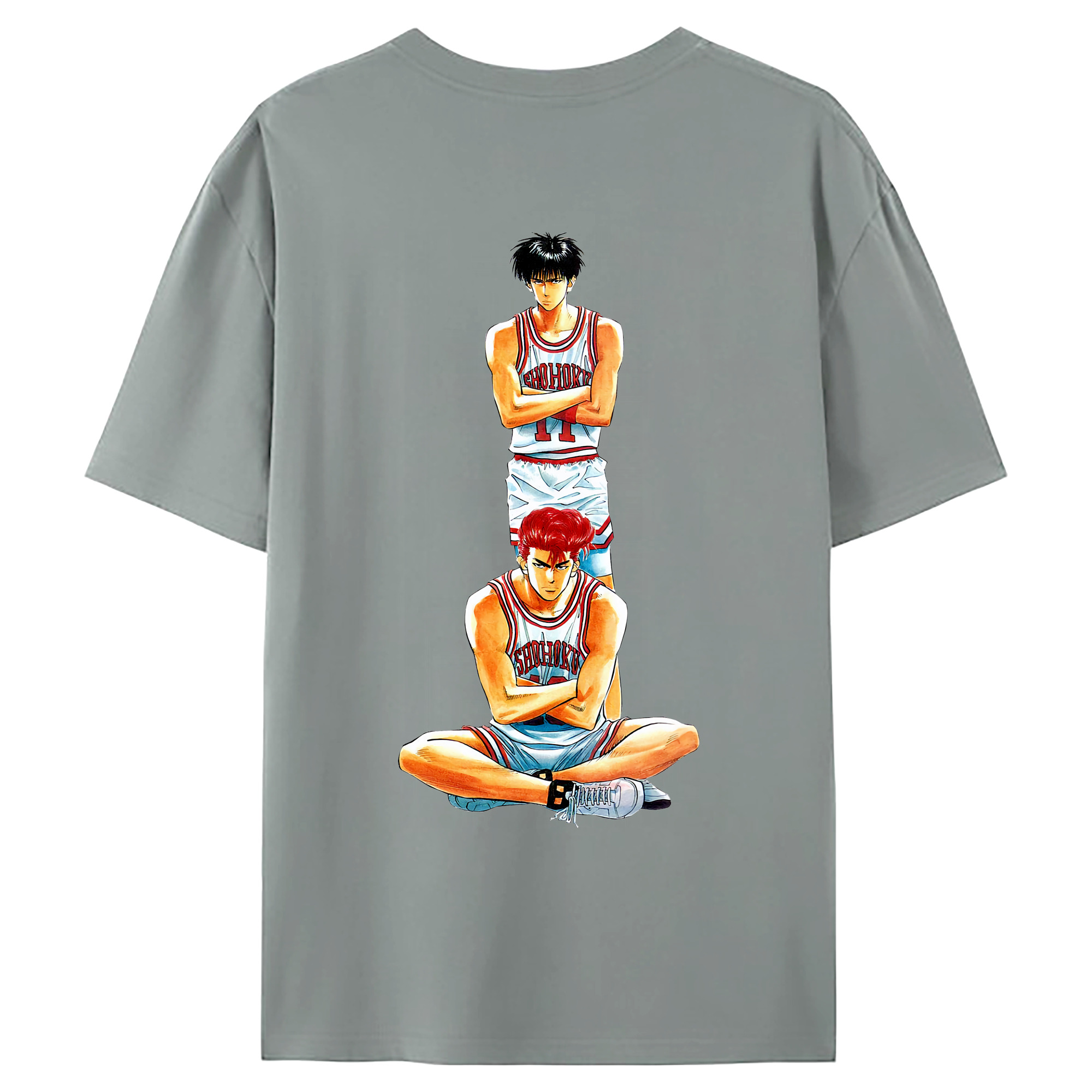 （画像用） SLAM DUNK／スラムダンク 綿100％ メンズ半袖Tシャツ（バックプリント） 通気性